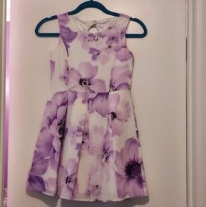 Purple and white flower dress.  Girls size 10